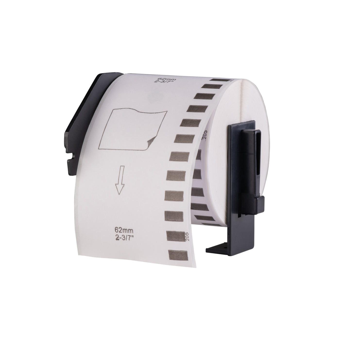 Brother DK-44205 kompatible Etiketten, 62 mm x 30,48 m, inkl. Brother-Halter, abnehmbar