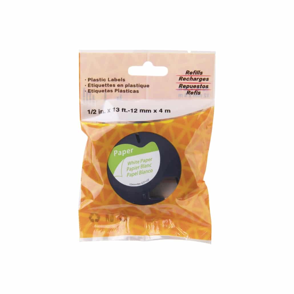 Dymo kompatibles 91200 (S0721510) Klebeband schwarz auf weiß (Papier) 12 mm x 4 m