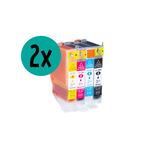 2 x Canon CLI-8-kompatibles CMYK-Vorteilspaket