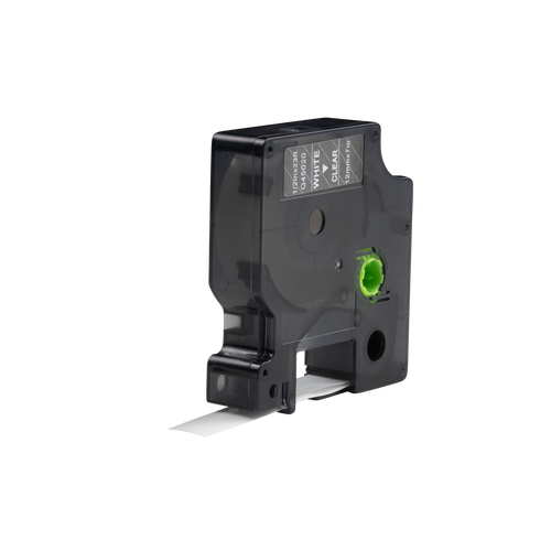 Dymo D1 kompatibles 45020 (S0720600) Klebeband weiß auf transparent 12 mm x 7 m