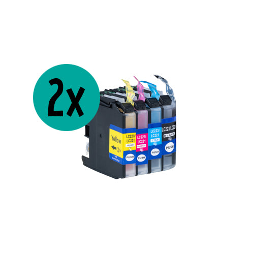 2 x Brother LC-12E CMYK-kompatible Tintenpatronen-Rabattpaket