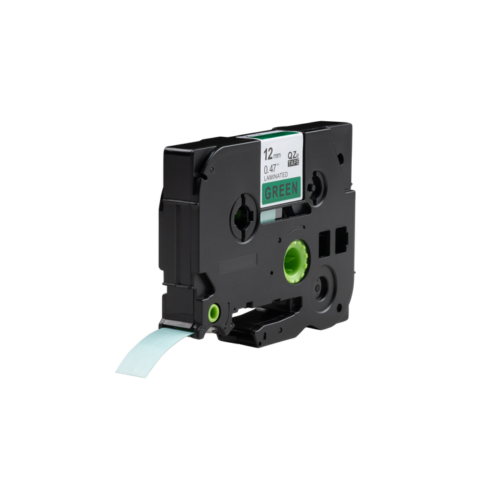 Brother-kompatibles TZE-731-Klebeband, Schwarz auf Grün, 12 mm x 8 m 