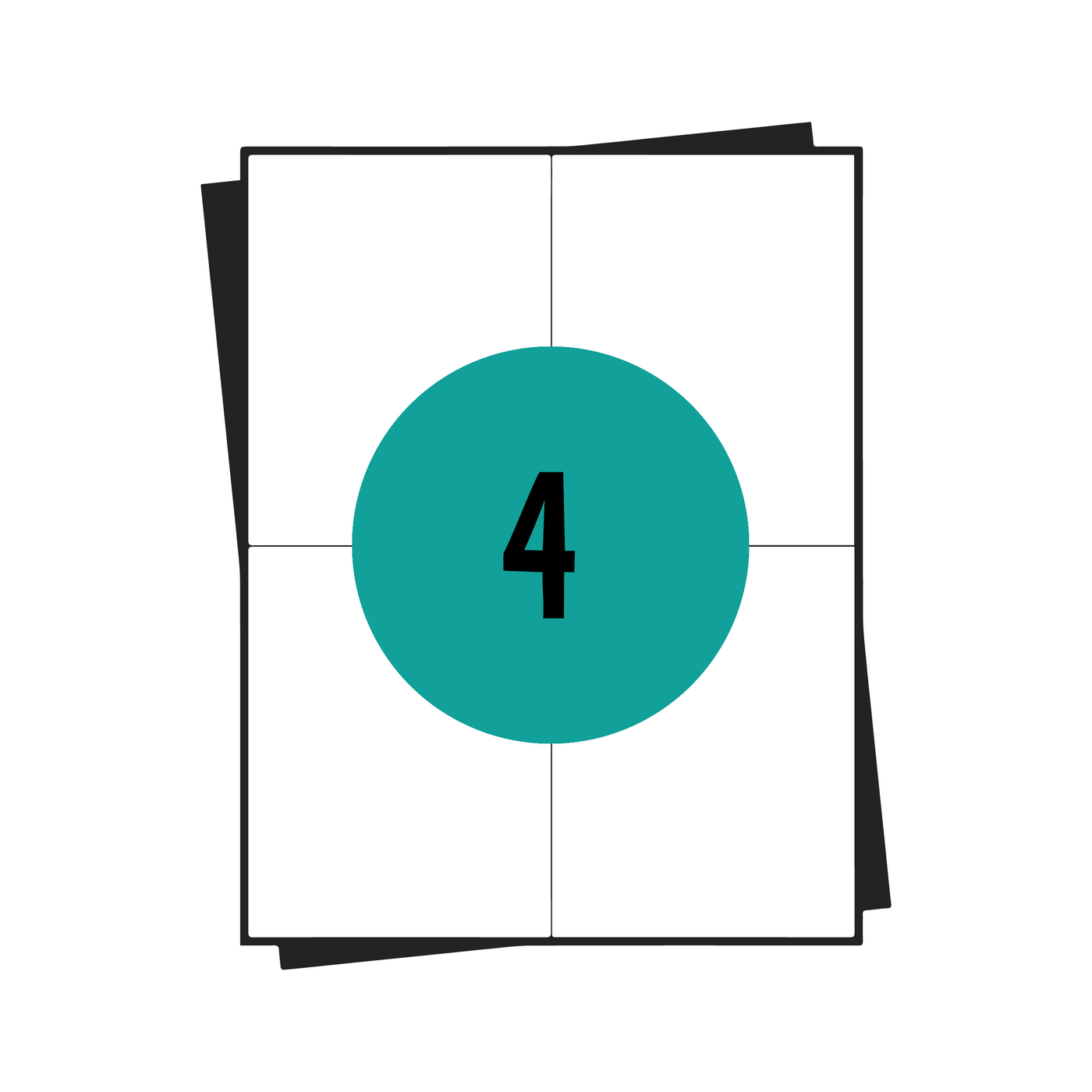 A4-Aufkleberbögen, 4 pro Blatt, 105 x 148 mm, weiß, permanent – ​​100 Blatt